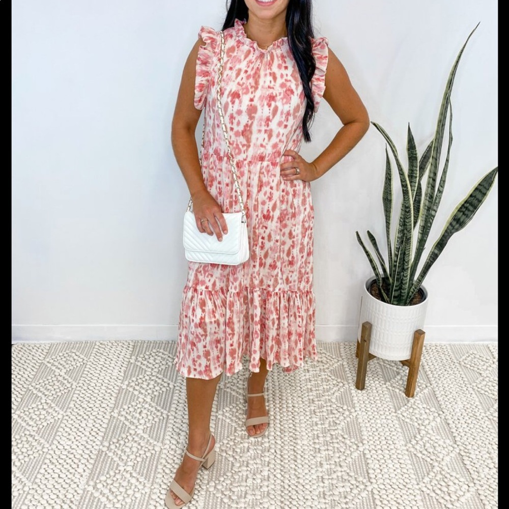 Karlie Hi Lo pink midi dress